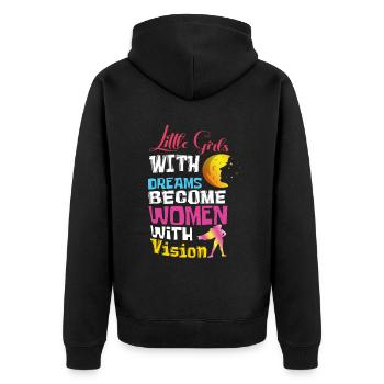 Girl With Dream Feminism Rights Women Equality - Unisex Premium Organic Zip Hoodie - black - Back - Nico (187cm)