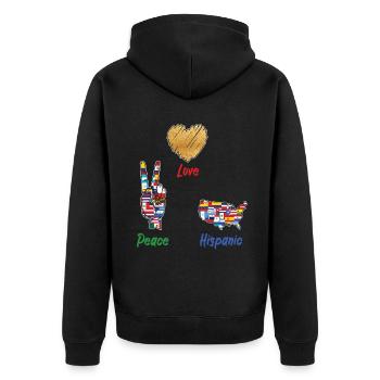 Love Peace Drapeaux hispaniques Mois du patrimoine hispanique - Veste à capuche bio Premium Unisexe - noir - Dos - Nico (187cm)