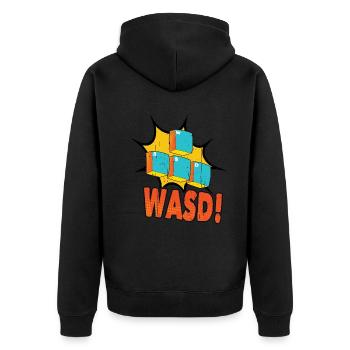 Keyboard Keys Computer Video Game Gamer Gaming - Unisex Premium Organic Zip Hoodie - black - Back - Nico (187cm)