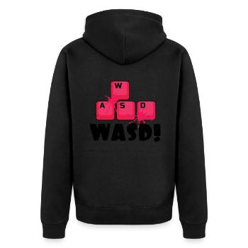 Keyboard Keys Play Video Game Gamer Gaming - Unisex Premium Organic Zip Hoodie - black - Back - Nico (187cm)