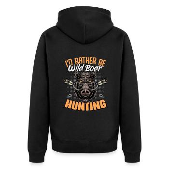 Je préfère chasser drôle Sanglier Humour pour - Veste à capuche bio Premium Unisexe - noir - Dos - Nico (187cm)