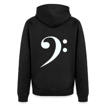Bass Key - Unisex Premium Organic Zip Hoodie - black - Back - Nico (187cm)