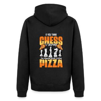 Fun board game lover for a - Unisex Premium Organic Zip Hoodie - black - Back - Nico (187cm)