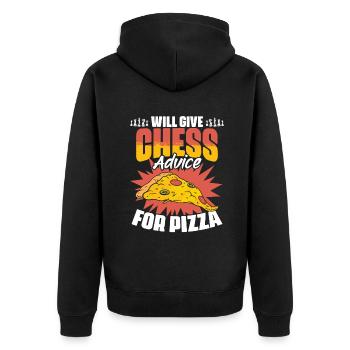 Chess Lesson Funny Board Game Enthusiast - Unisex Premium Organic Zip Hoodie - black - Back - Nico (187cm)