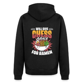 Chess Lesson Funny Board Game Enthusiast - Unisex Premium Organic Zip Hoodie - black - Back - Nico (187cm)