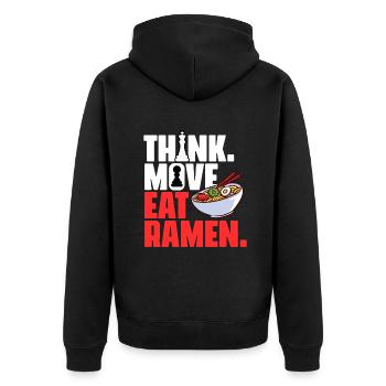 Funny board game Grandmaster for a - Unisex Premium Organic Zip Hoodie - black - Back - Nico (187cm)