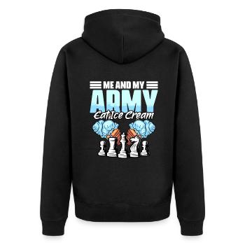 Fun board game sport for a - Unisex Premium Organic Zip Hoodie - black - Back - Nico (187cm)