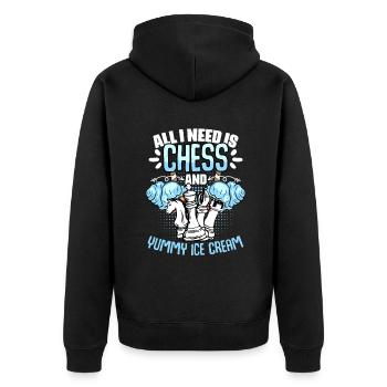 All I Need Is Fun Chessboard Game for a - Unisex Premium Organic Zip Hoodie - black - Back - Nico (187cm)