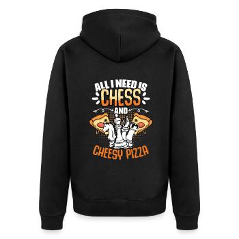 All I need is funnier - Unisex Premium Organic Zip Hoodie - black - Back - Nico (187cm)
