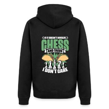 Funny board game humor for a - Unisex Premium Organic Zip Hoodie - black - Back - Nico (187cm)