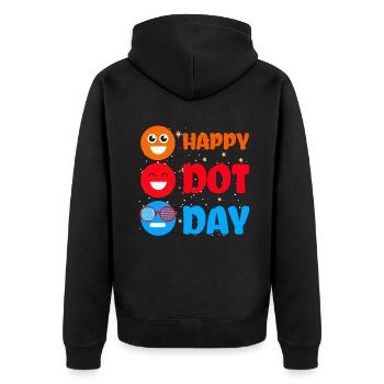 Cute Dot Pattern Colorful Smile Happy Dot Day - Unisex Premium Bio Zip Hoodie - Schwarz - Hinten - Nico (187cm)