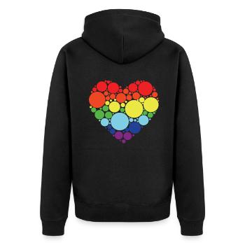 Art Pattern Heart Colorful International Dot Day - Unisex Premium Organic Zip Hoodie - black - Back - Nico (187cm)