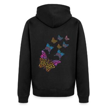 Butterfly Art Colorful International Dot Day - Unisex Premium Organic Zip Hoodie - black - Back - Nico (187cm)
