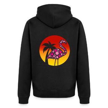 Cute Flamingo Art Colorful International Dot Day - Unisex Premium Organic Zip Hoodie - black - Back - Nico (187cm)