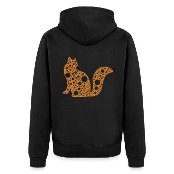 Cute Cat Art Colorful International Dot Day - Unisex Premium Organic Zip Hoodie - black - Back - Nico (187cm)