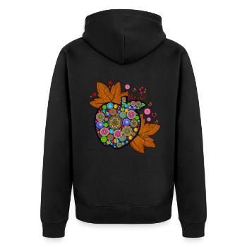 Apple Fruit Art Colorful International Dot Day - Unisex Premium Organic Zip Hoodie - black - Back - Nico (187cm)