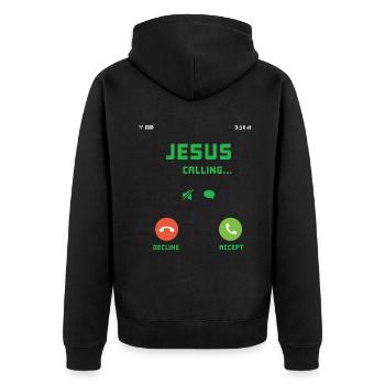 Jésus Appel Accepter Seigneur Dieu Chrétien Amour Jésus - Veste à capuche bio Premium Unisexe - noir - Dos - Nico (187cm)
