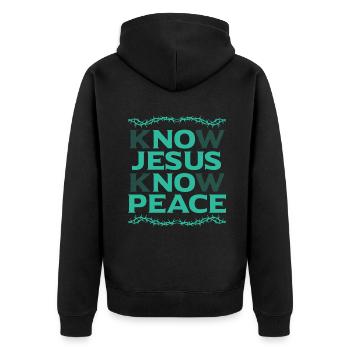 Pas de Jésus Pas de Paix Seigneur Dieu Pasteur Chrétien - Veste à capuche bio Premium Unisexe - noir - Dos - Nico (187cm)