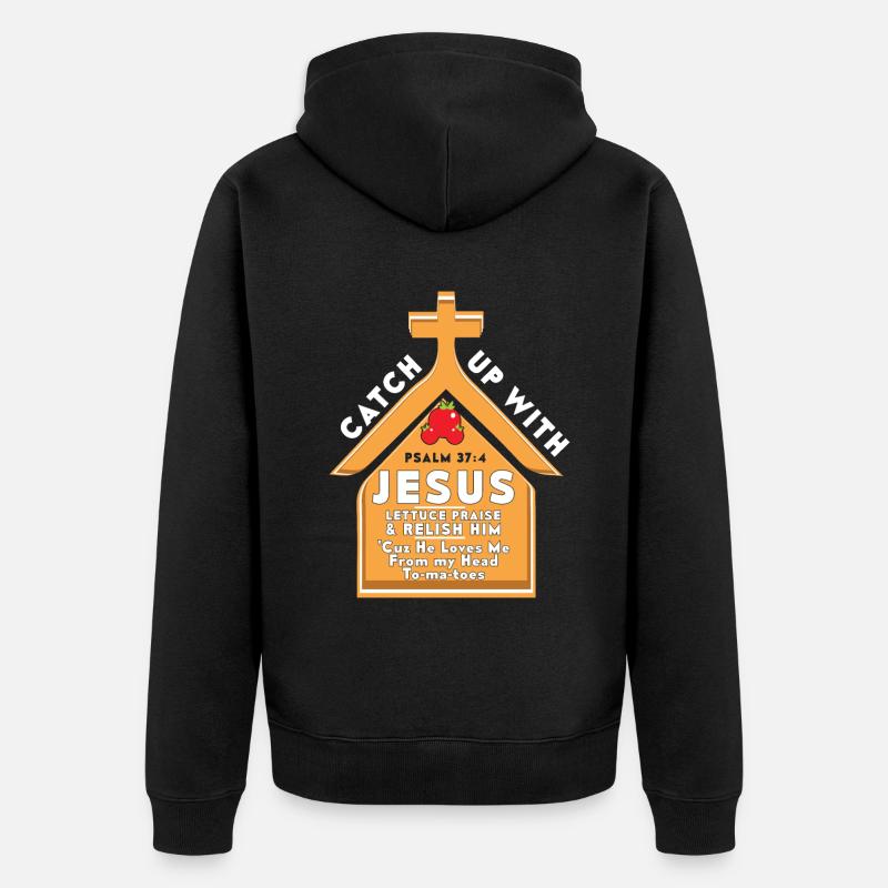 Rattrapez Jésus Christian - Veste à capuche bio Premium Unisexe - noir