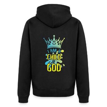 Enfant Dieu Seigneur Aime Jésus Chrétien - Veste à capuche bio Premium Unisexe - noir - Dos - Nico (187cm)