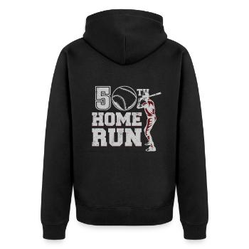 50 ans Jour Naissance Athlète Sport Baseball - Veste à capuche bio Premium Unisexe - noir - Dos - Nico (187cm)