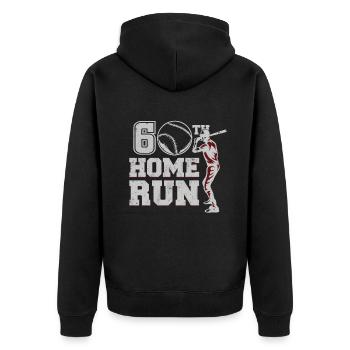 60 ans Jour Naissance Athlète Sport Baseball - Veste à capuche bio Premium Unisexe - noir - Dos - Nico (187cm)
