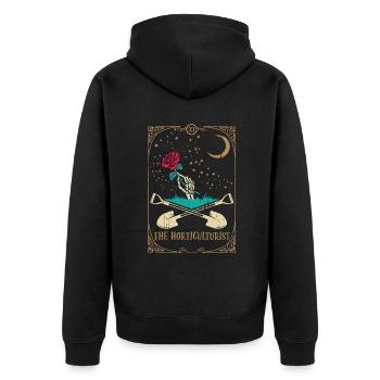Rose Tarot Card Occult Club Gothic Horticulture - Unisex Premium Organic Zip Hoodie - black - Back - Nico (187cm)