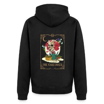 Caretaker Plants Tarot Card Occult Club Gothic - Unisex Premium Bio Zip Hoodie - Schwarz - Hinten - Nico (187cm)