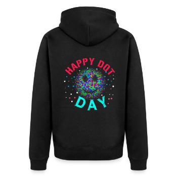 Dot Pattern Colorful Smile Happy Dot Day - Unisex Premium Bio Zip Hoodie - Schwarz - Hinten - Nico (187cm)