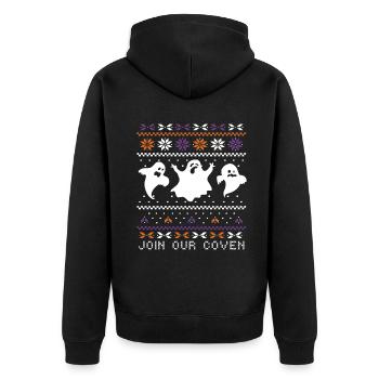 Stitch Pattern Ghost Creatures Coven Halloween - Veste à capuche bio Premium Unisexe - noir - Dos - Nico (187cm)