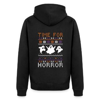 Stitch Pattern Créatures fantômes Halloween - Veste à capuche bio Premium Unisexe - noir - Dos - Nico (187cm)