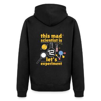 Age 12 Year Old Born Birth Science Scientist - Unisex Premium Organic Zip Hoodie - black - Back - Nico (187cm)