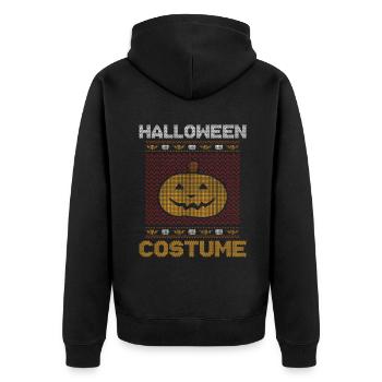 Stitch Pattern Pumpkin Scary Creature Halloween - Unisex Premium Organic Zip Hoodie - black - Back - Nico (187cm)