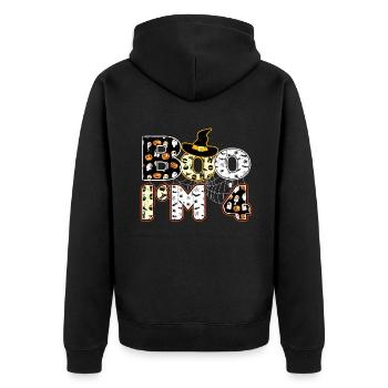 Halloween Pattern Spider Creatures Birth Age 4 - Unisex Premium Organic Zip Hoodie - black - Back - Nico (187cm)