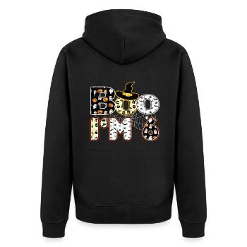 Halloween Pattern Spider Creatures Birth Age 6 - Unisex Premium Organic Zip Hoodie - black - Back - Nico (187cm)