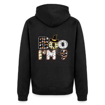 Halloween Pattern Spider Creatures Birth Age 9 - Unisex Premium Organic Zip Hoodie - black - Back - Nico (187cm)