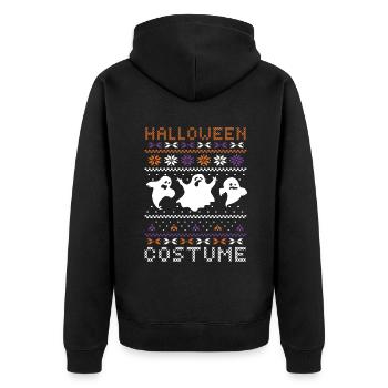 Stitch Pattern Ghost Creatures Scary Halloween - Unisex Premium Organic Zip Hoodie - black - Back - Nico (187cm)