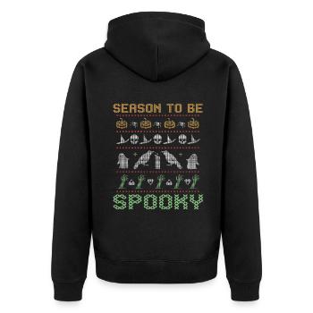 Stitch Pattern Horror Creatures Spooky Halloween - Unisex Premium Organic Zip Hoodie - black - Back - Nico (187cm)