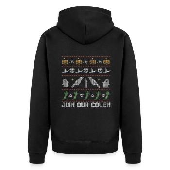 Stitch Pattern Horror Creatures Coven Halloween - Unisex Premium Organic Zip Hoodie - black - Back - Nico (187cm)