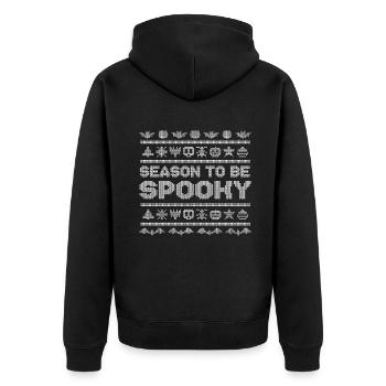 Stitch Pattern Funny Creatures Spooky Halloween - Unisex Premium Organic Zip Hoodie - black - Back - Nico (187cm)