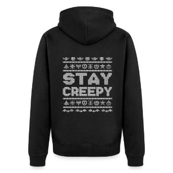 Stitch Pattern Funny Creatures Creepy Halloween - Unisex Premium Organic Zip Hoodie - black - Back - Nico (187cm)