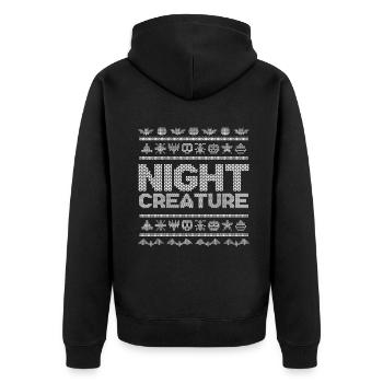 Motif de couture Funny Night Creatures Halloween - Veste à capuche bio Premium Unisexe - noir - Dos - Nico (187cm)