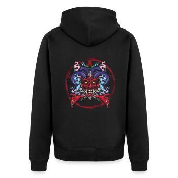 Pentagramme Diable Démon Rétro Horreur Effrayant Halloween - Veste à capuche bio Premium Unisexe - noir - Dos - Nico (187cm)