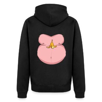 Funny Animal Monkey Banana Costume For Halloween - Unisex Premium Organic Zip Hoodie - black - Back - Nico (187cm)