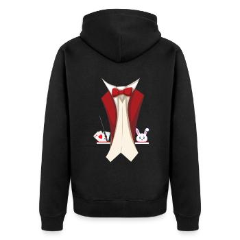 Funny Magician Magic Costume For Halloween - Unisex Premium Bio Zip Hoodie - Schwarz - Hinten - Nico (187cm)