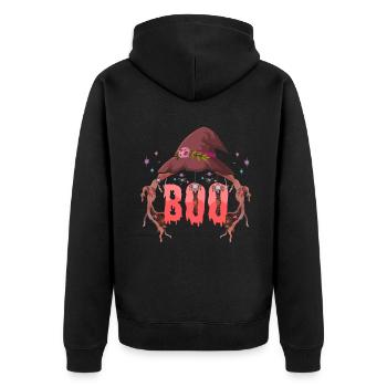 Witch Bat Spider Horror Scary Halloween - Unisex Premium Organic Zip Hoodie - black - Back - Nico (187cm)