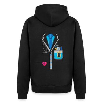 Drôle de costume d’hôpital de docteur pour Halloween - Veste à capuche bio Premium Unisexe - noir - Dos - Nico (187cm)