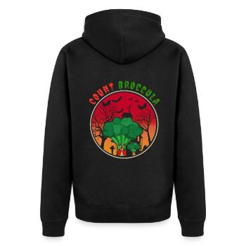 Creepy Broccoli Vampire Horror Scary Halloween - Unisex Premium Organic Zip Hoodie - black - Back - Nico (187cm)