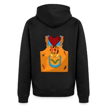 Drôle de costume de ferme de fermier pour Halloween - Veste à capuche bio Premium Unisexe - noir - Dos - Nico (187cm)