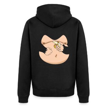 Funny Animal Banana Monkey Costume For Halloween - Unisex Premium Organic Zip Hoodie - black - Back - Nico (187cm)